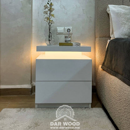 Table de Chevet,Table de Nuit, Table de Chevet led, Table de Nuit led, Darwood